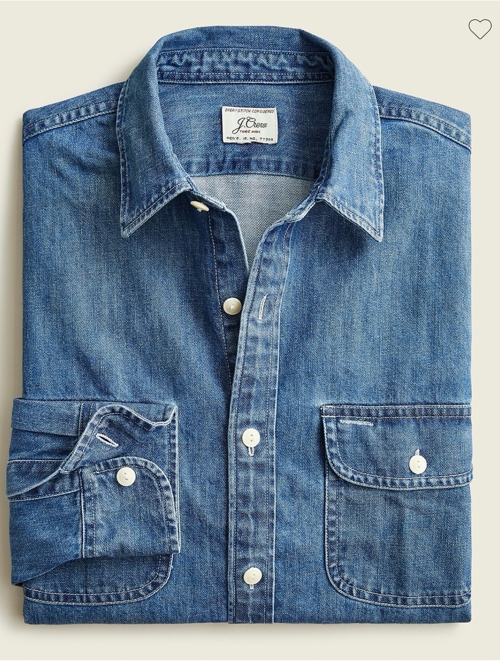 J. Crew Men's Blue Denim Button-Down Shirt